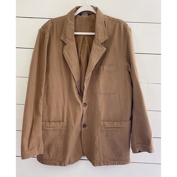 Duluth Trading Field Jacket Men's L Brown Blazer Barn Coat 2 Button - Picture 1 of 10